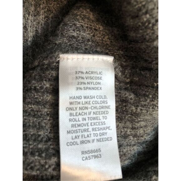 Halogen Sweater Grey Heather Stripe Neck Crew Neck Pullover XL - Picture 9 of 9